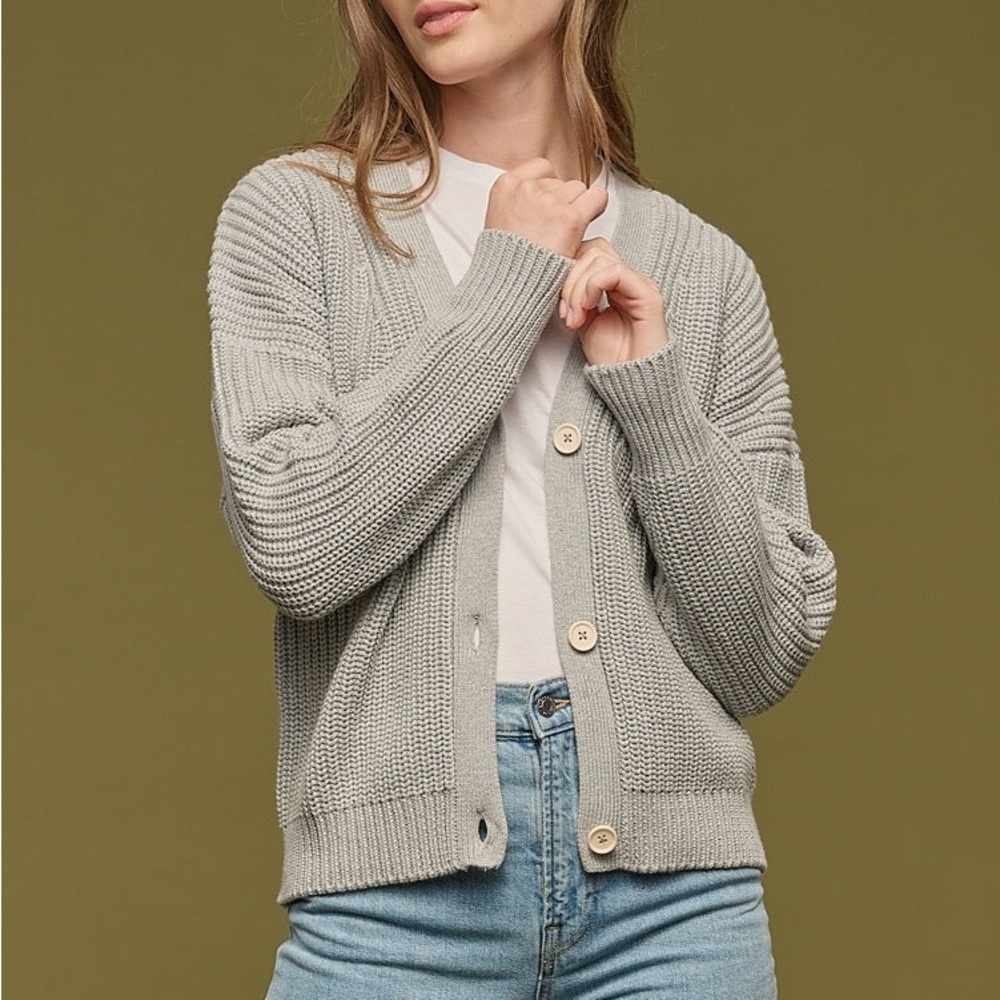 tradlands nwot cardigan shelter cotton heather grey size small